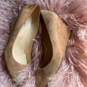 J.Crew Martina Suede Wedges Heels Size 8.5 Camel